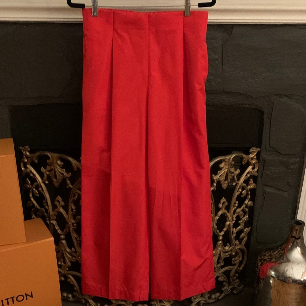 J. Crew Red Wide Leg Pants